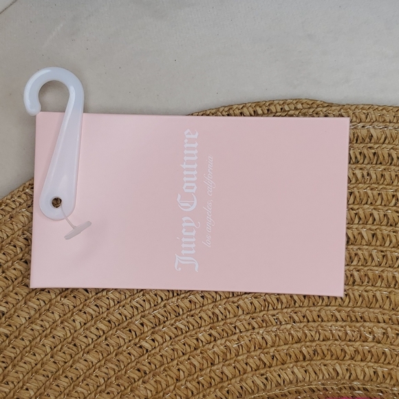 🎉HP🎉 Juicy Couture ❤️💖NWT💖❤️ Natural Straw Fedora Hot Pink & Red Stripe!❤️💖 - Picture 4 of 14